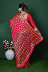 Strawbery Banarasi Silk Saree